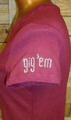 CRT384 Aggies Banner with Whoop Rhinestone Tee