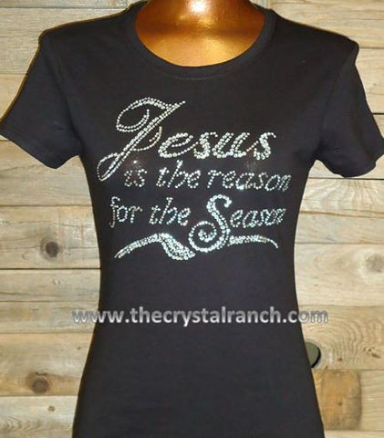 TH077 Jesus is the reason for the Season! Rhinestone Tee