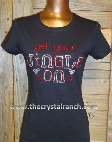 TH161 Get Your Jingle On Rhinestone Tee