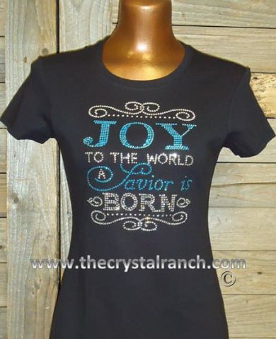 TH140 Joy to the World Rhinestone Tee
