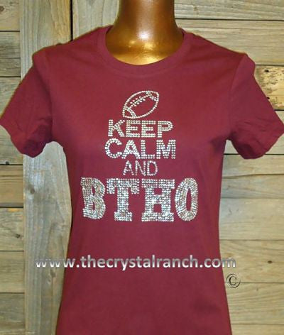 TP026D Keep Calm and BTHO Custom Rhinestone Tee