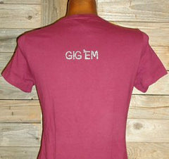 TP041 Live Love Aggies Rhinestone Tee