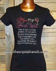TB063 Men are like Fine Wine Rhinestone Tee