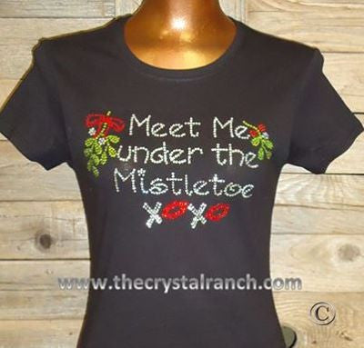 TH119 Meet Me under the Mistletoe! Rhinestone Tee