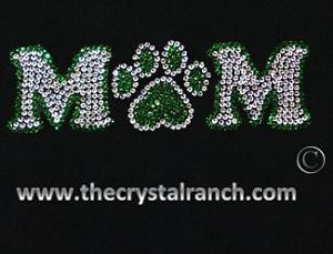 D013 Mom with Paw Print Rhinestone Decal