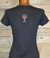 TB064 No More Whining Just Wine Rhinestone Tee