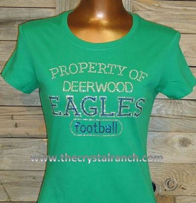 TP012 Put YOUR SCHOOL Here Custom Rhinestone Tee