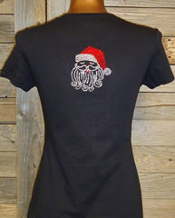 TH143 Santa makes me Happy Happy Happy Rhinestone Tee