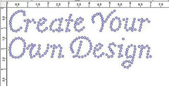 Script 1.0" Font Clear Rhinestones Create Your Own