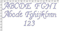 Script 1.0" Font Clear Rhinestones Create Your Own