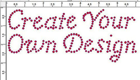 Script 1.0" Font Colored Rhinestones Create Your Own