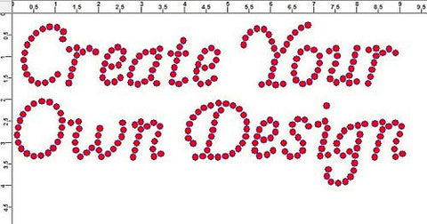 Script 1.5" Font Colored Rhinestones Create Your Own
