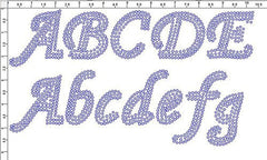 Script 2.0" Font Clear Rhinestones Create Your Own