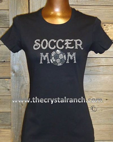 TS229 Soccer Mom Rhinestone Tee
