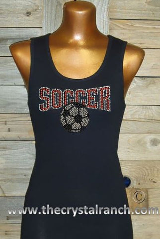 TS008 Soccer Rhinestone Tee