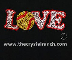 D001 Softball Love Rhinestone Decal