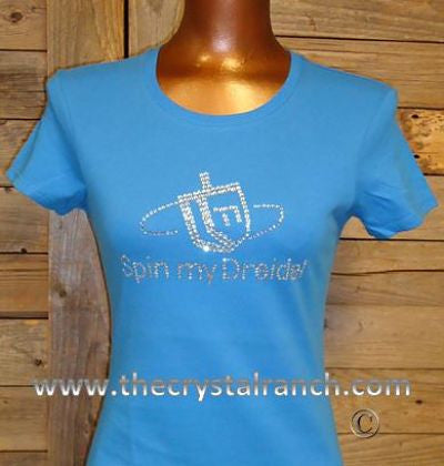 TH030 Spin My Dreidel Rhinestone Tee