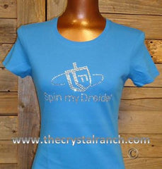 TH030 Spin My Dreidel Rhinestone Tee