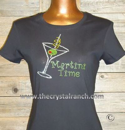 TB009 Martini Time Rhinestone Tee