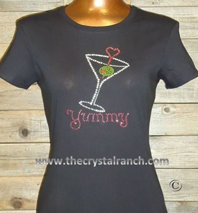 TB010 Yummy Martini Rhinestone Tee