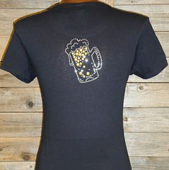 TB016 Real Women Drink Beer! Rhinestone Tee