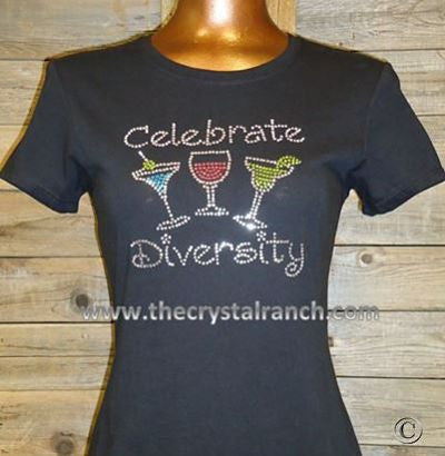 TB035 Celebrate Diversity Rhinestone Tee