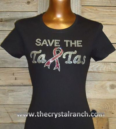 TG058 Save the TaTas Rhinestone Tee