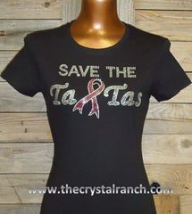 TG058 Save the TaTas Rhinestone Tee