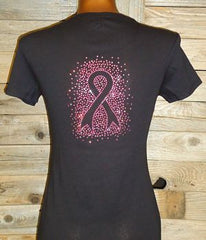 TG095 Find a Blingin' Cure! Rhinestone Tee