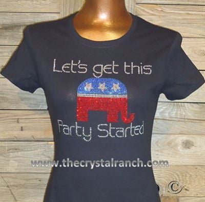 TG110 Let's get this Party Started Rhinestone Tee