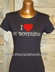 TG111 I Love My Boyfriend or ??? Rhinestone Tee