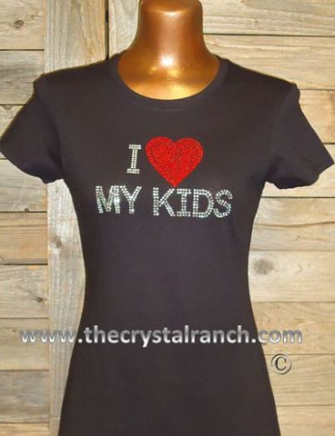TG113 I Love My Kids Rhinestone Tee