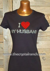 TG116 I Love My Husband or ??? Rhinestone Tee