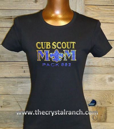 TG120 Cub Scout Mom Rhinestone Tee