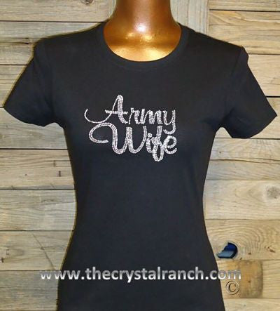 TG121 Army Wife Rhinestone Tee