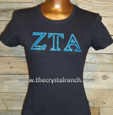 TP008 Put YOUR GREEK ORGANIZATION HERE Custom Rhinestone Tee