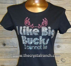 TR080 I Like Big Bucks Rhinestone Tee