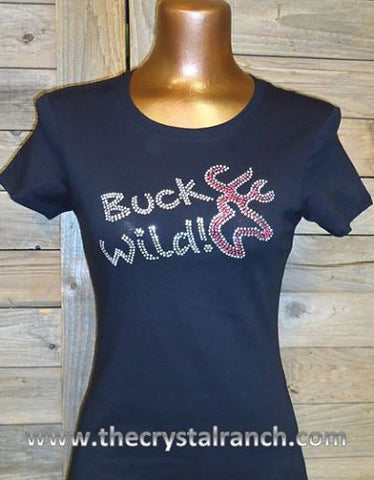 TR081 Buck Wild Rhinestone Tee