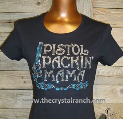 TR091 Pistol Packin Mama Rhinestone Tee