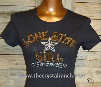 TR092 Lone Star Girl Rhinestone Tee