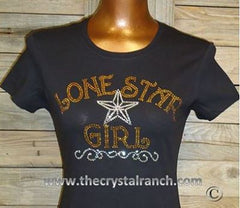 TR092 Lone Star Girl Rhinestone Tee
