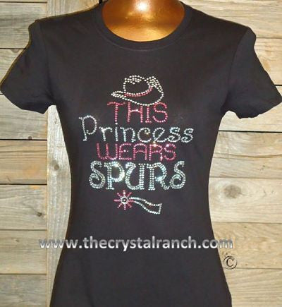 TR101 This Princess Wears Spurs Rhinestone Tee