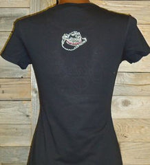 TR109 Who let the Cowgirls Out Rhinestone Tee