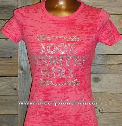 TR110 100% Country Girl Rhinestone Tee