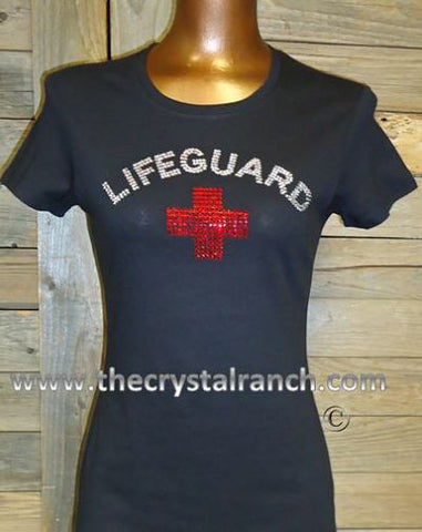 TS003 Life Guard Rhinestone Tee