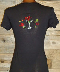TH084 Yes Virginia, there is a Full Bar! Rhinestone Tee