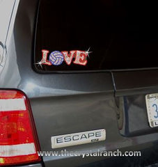 D005 Volleyball Love Rhinestone Decal