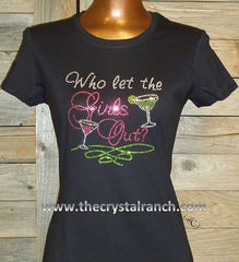 TB062 Who Let the Girls Out Rhinestone Tee