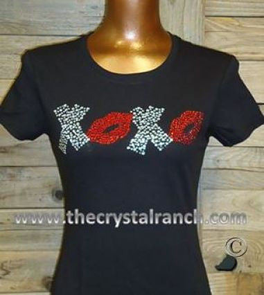 TH136 XOXO (lips) Rhinestone Tee