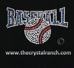 DS006 Baseball Rhinestone Decal